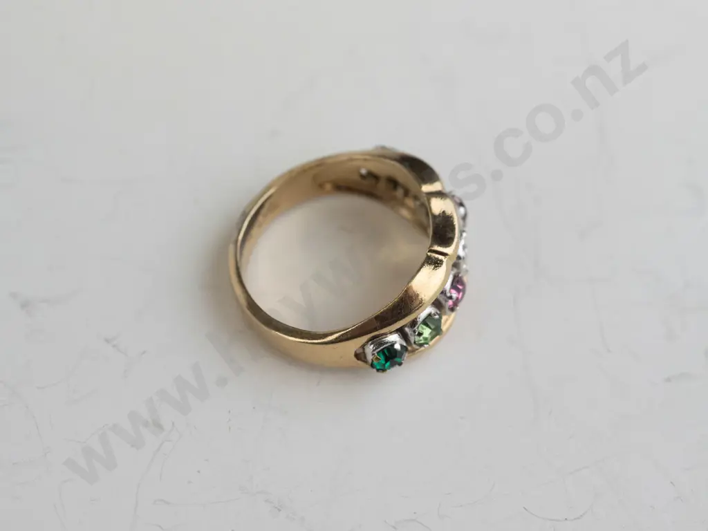 multi stone 6 colours - synthetics, 18 Kt HGP Image 1++