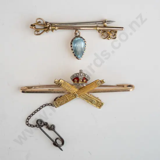 2 bar brooches -no marks