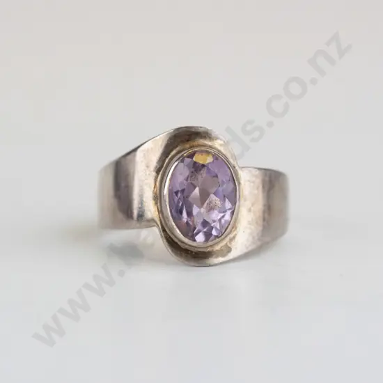 silver amethyst ring stamped 925