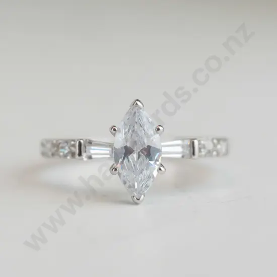 silver cz dress ring stamped 925