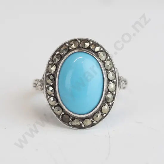marcasite & torquoise ring