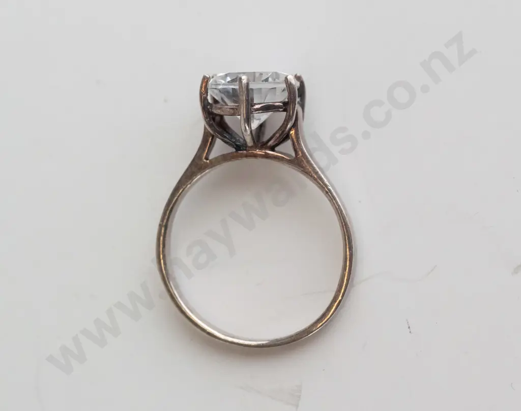 silver cz dress ring stamped 925 Image 1++