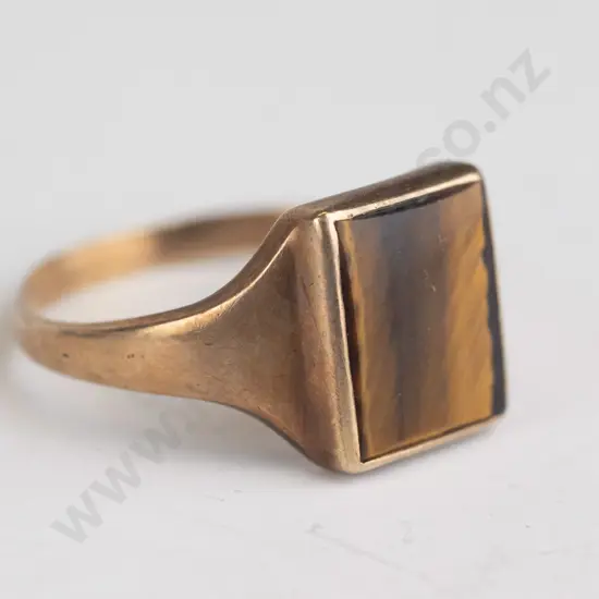9ct mens signet ring stamped