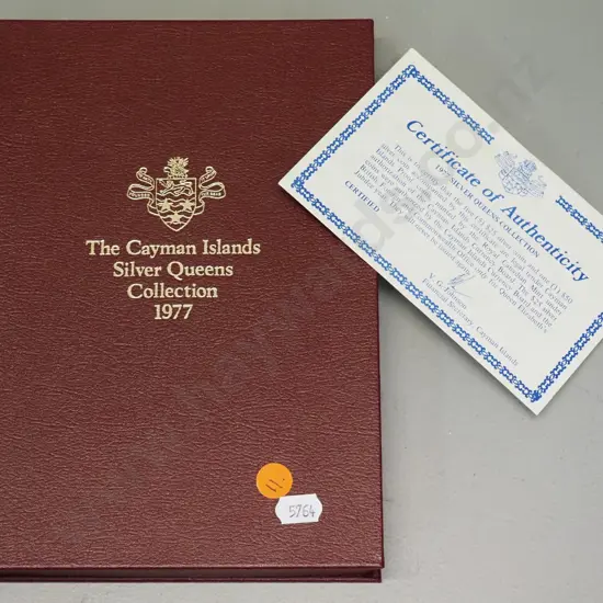 boxed set of 6 Queen's Collection Caiman Island 1997 Silver $5 coins