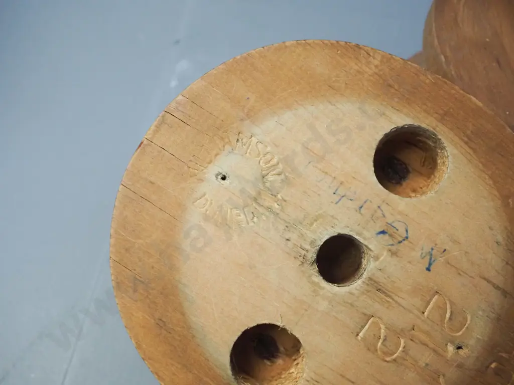 2-piece timber 21.5 inch hat block - marked Williamson Dunedin H-290 Image 1++