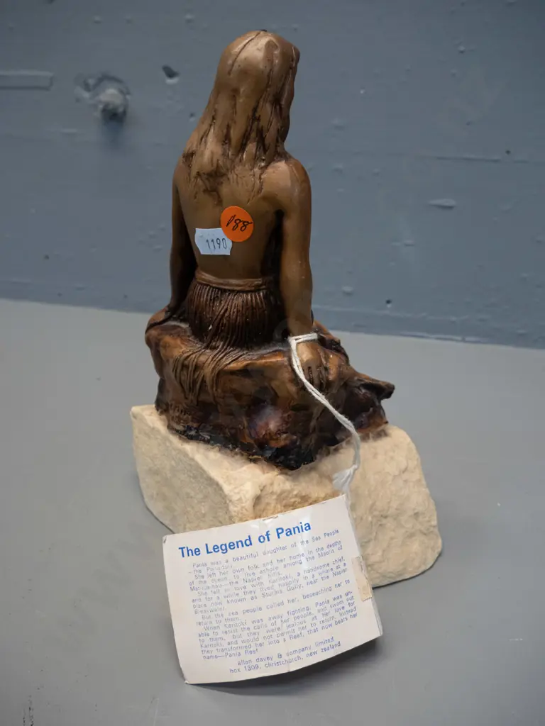 composite Pania of the Reef figure with Allan Davey Christchurch label and original tag H-240 Image 1++