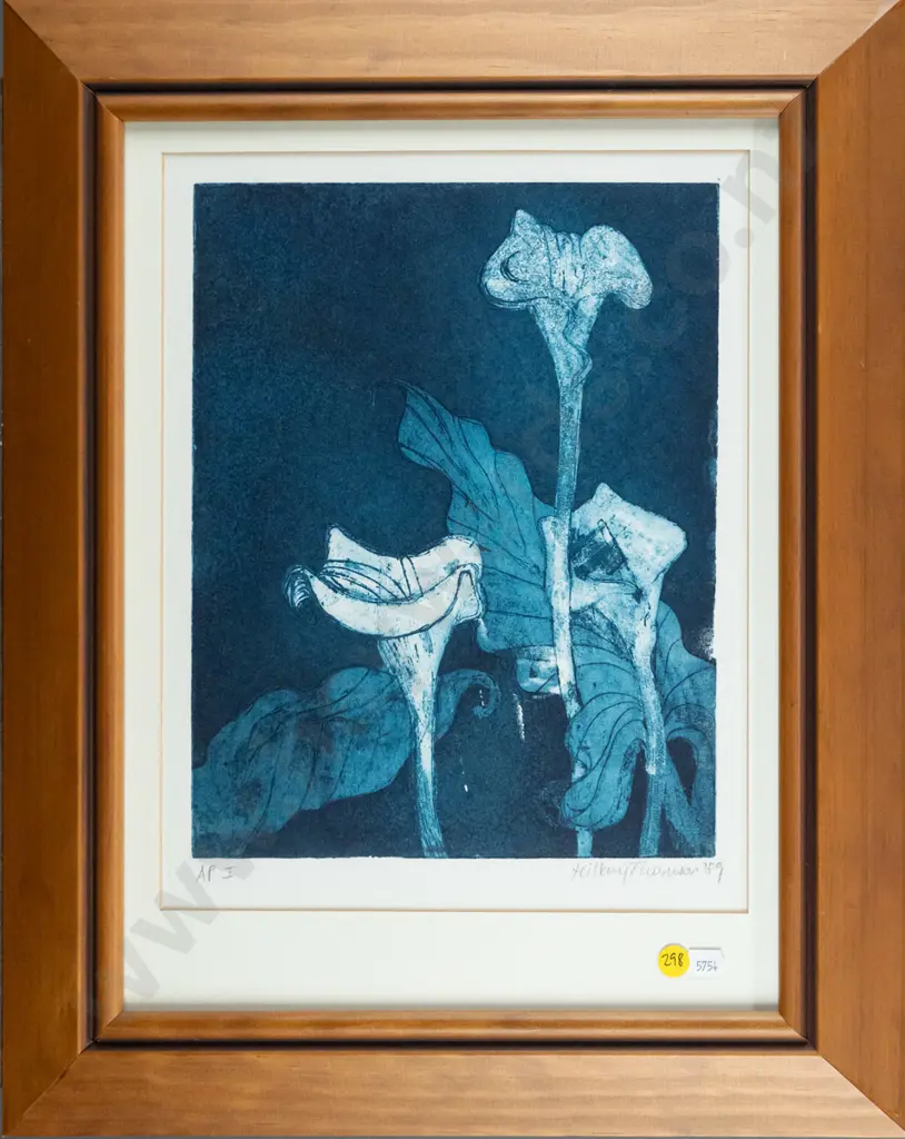 Hillary Thomson - framed ltd edition print AP  "Lillies" H-290 W-220 Image 1++