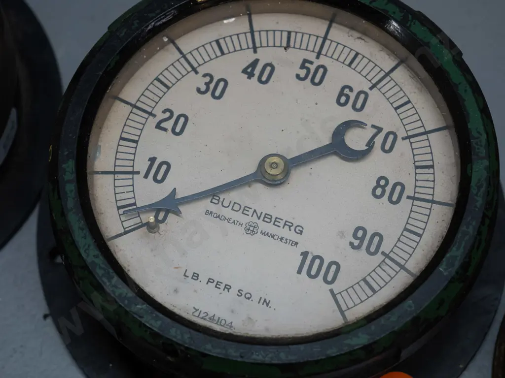3 pressure gauges - largest is marked Budenberg Broadheath Manchester D-140 Image 1++