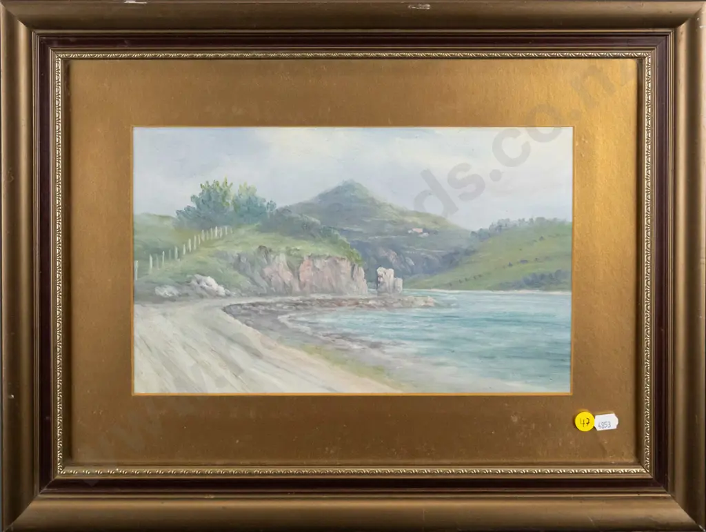 unsigned framed oil - Hereweka - H-190 W-320 Image 1++