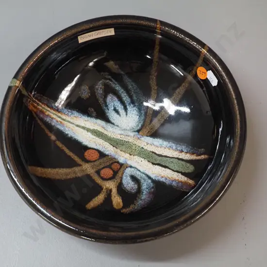 Brian Gartside NZ studio pottery bowl H-80 D-250