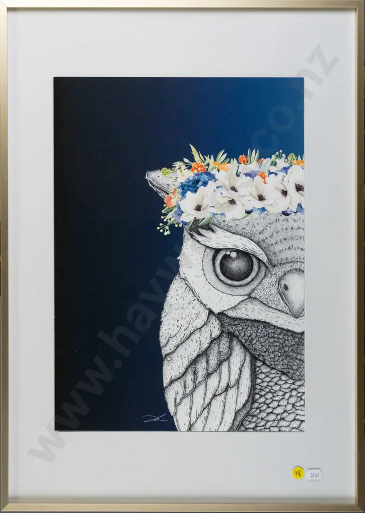 framed print - owl H-420 W-290 Image 1++