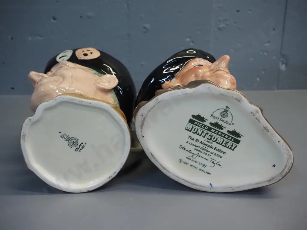 2 Royal Doulton Field Marshal Montgomery character jugs - one is Alamein edition,both approx. H-180 Image 1++