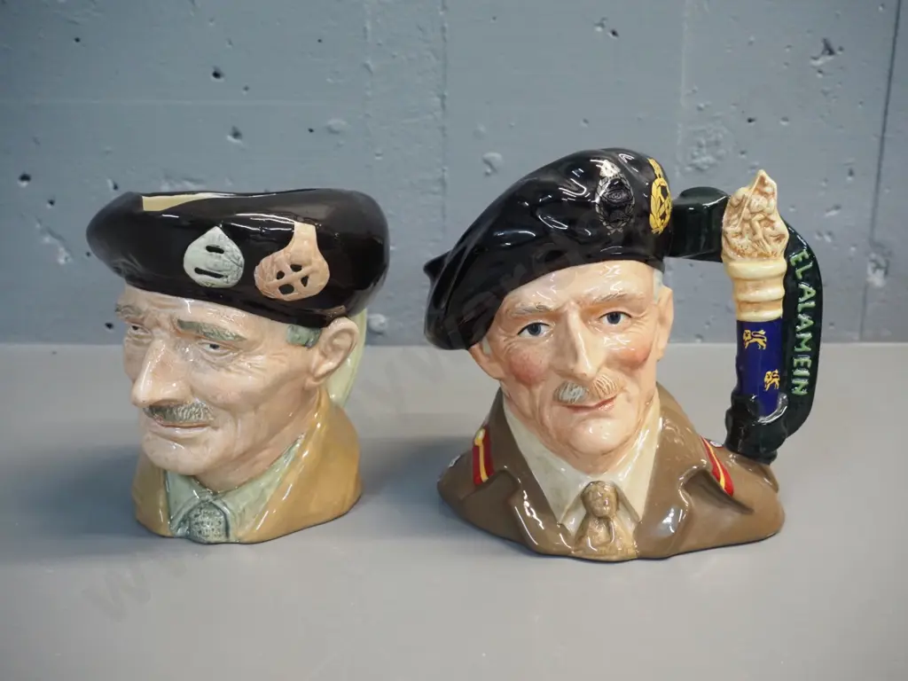 2 Royal Doulton Field Marshal Montgomery character jugs - one is Alamein edition,both approx. H-180 Image 1++