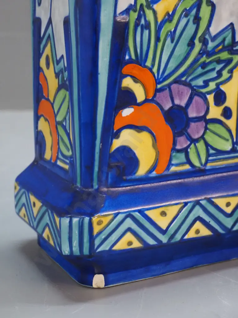 2 pieces English porcelain - TF&S "Syrian" pattern vase H-190 W-140 D-90 (some chips) and a Burleigh Willow pattern Image 1++