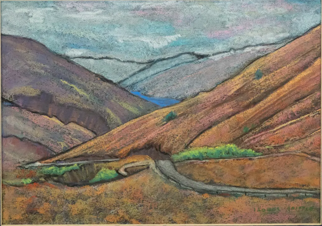 Isobel Spittle - framed pastel "The Crown Range" H-200 W-290 Image 1++