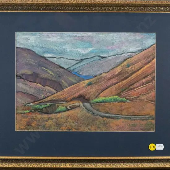 Isobel Spittle - framed pastel "The Crown Range" H-200 W-290