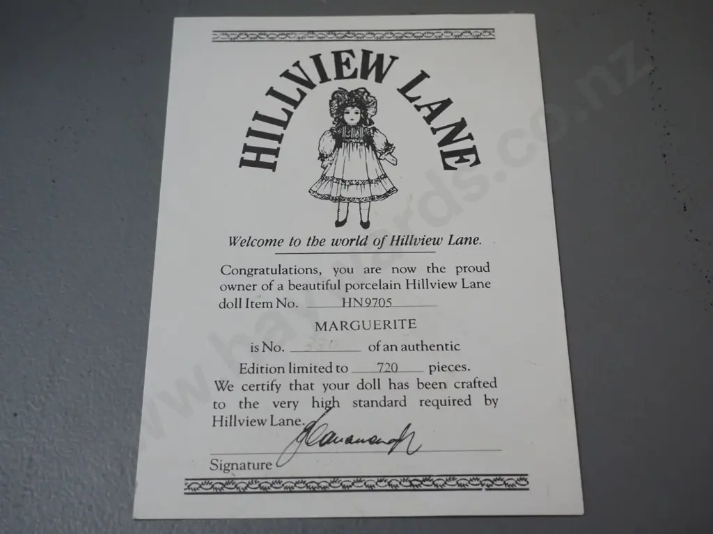 Hillview Lane display doll in original box - "Marguerite" H-490 Image 1++