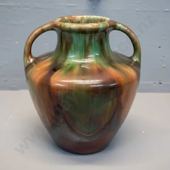 R Fowler, Australia vintage double handled urn vase H-175 D-150