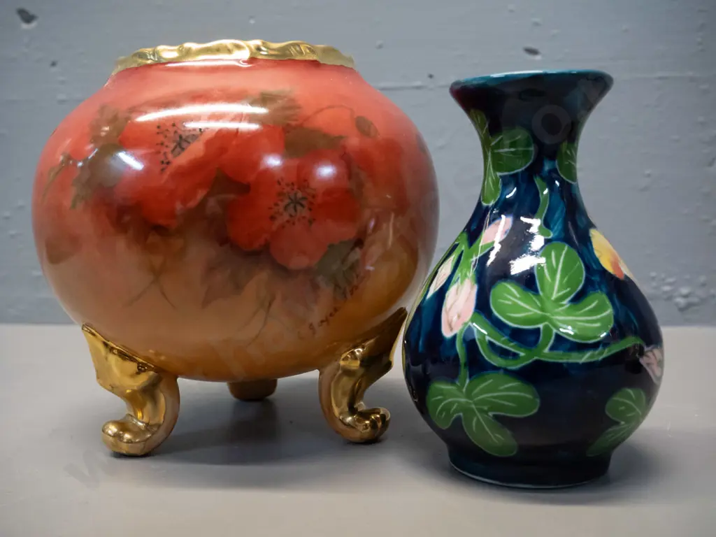 Wade gilt & hand painted jug, hand painted floral footed bowl H140 D140 & 2 vases, one with figural pattern and a Thai Image 1++