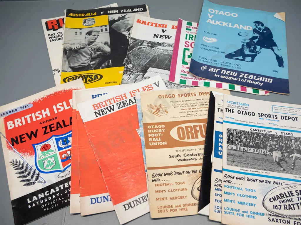 large collection of rugby programs and ephemera, from 1950s thru 1970s, mostly Southland & Otago Image 1++