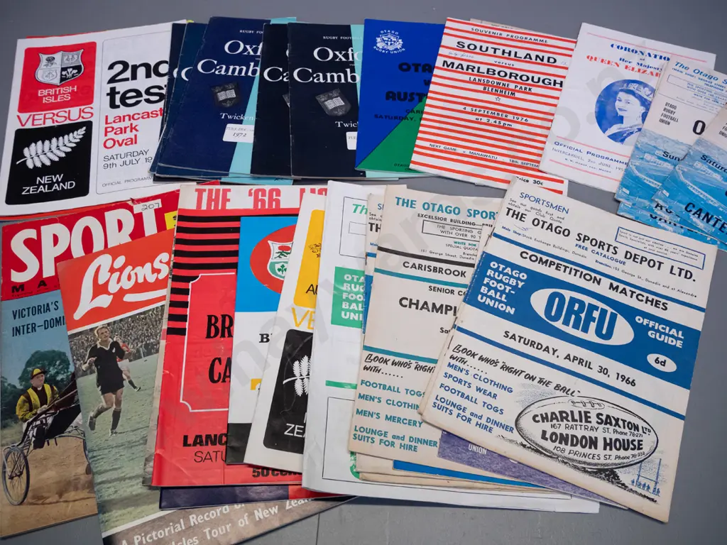 large collection of rugby programs and ephemera, from 1950s thru 1970s, mostly Southland & Otago Image 1++