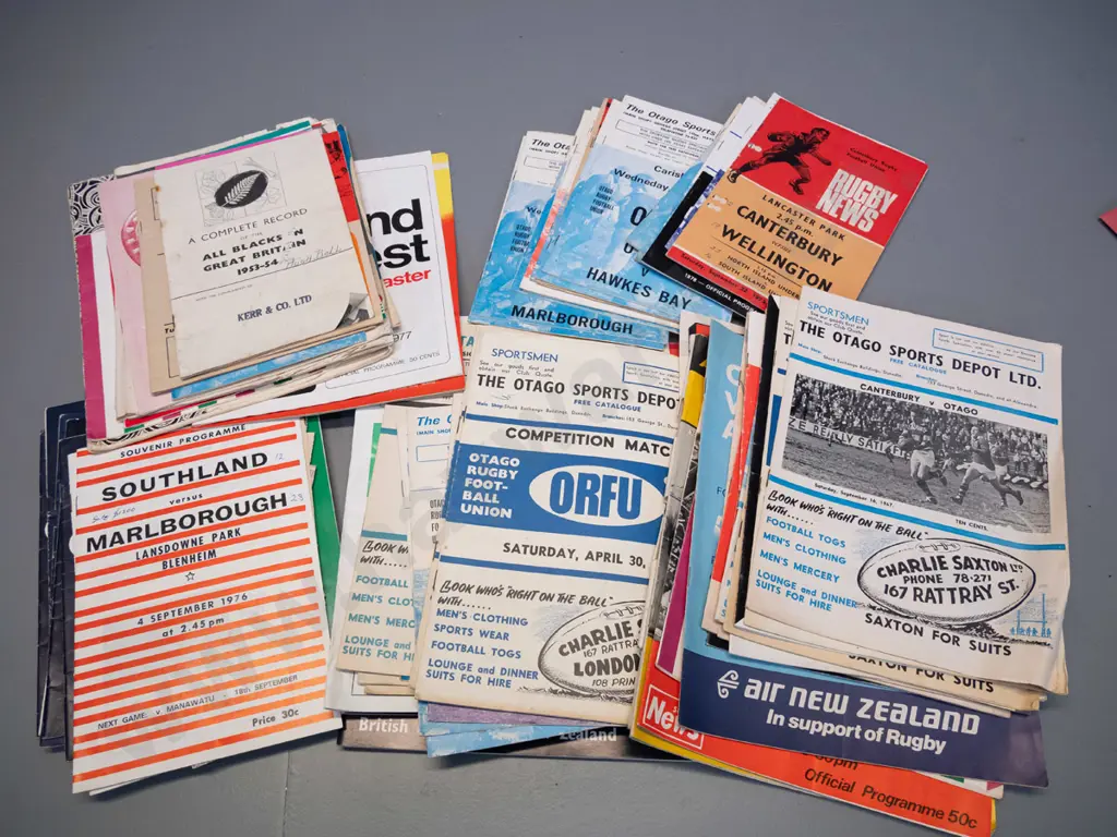 large collection of rugby programs and ephemera, from 1950s thru 1970s, mostly Southland & Otago Image 1++
