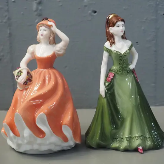2 small Coalport figurines - "Your Special Day" and "Andrea" - both approx H-140