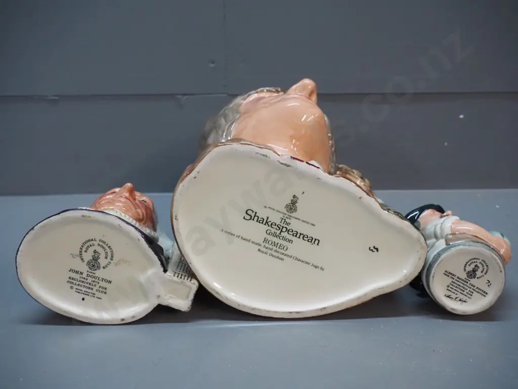 3 Royal Doulton character jugs - Romeo H-200, John Doulton and Albert Sagger the Potter Image 1++