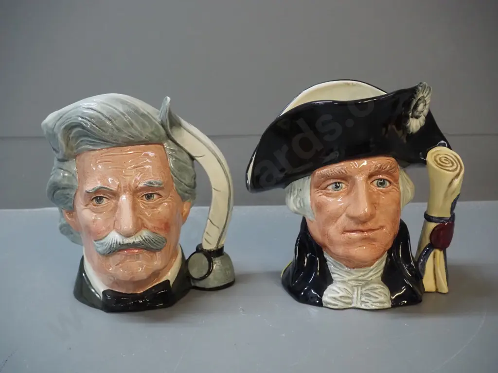 2 Royal Doulton character jugs - George Washington and Mark Twain, both approx H-200 Image 1++