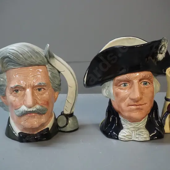 2 Royal Doulton character jugs - George Washington and Mark Twain, both approx H-200