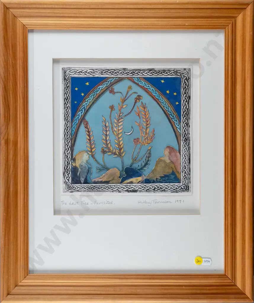 HIllary Thomson 1991 - framed collage "The last tree revisited" H-220 W-200 Image 1++