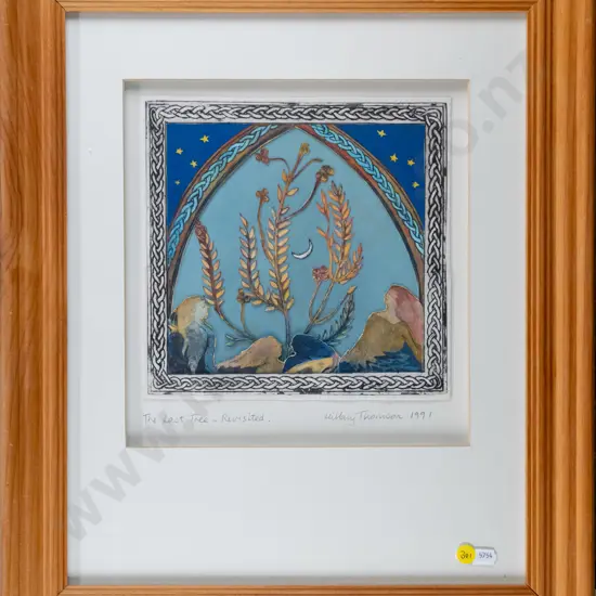 HIllary Thomson 1991 - framed collage "The last tree revisited" H-220 W-200