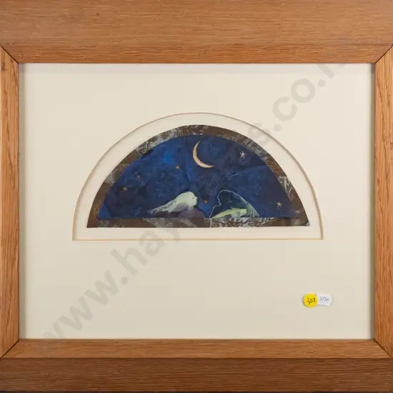 Hillary Thomson  - framed collage -woman & starts H-110 W-230
