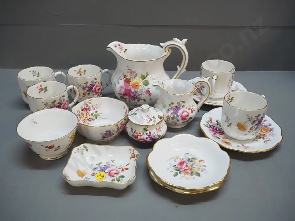 assorted Royal Crown Derby Posies items - 2 jugs, 2 cups & saucers, 3 odd cups, etc. Image 1++