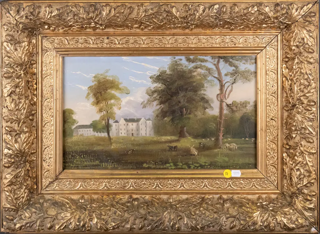 gilt framed oil "Balaskio House Fifeshire" H-200 W-330 Image 1++
