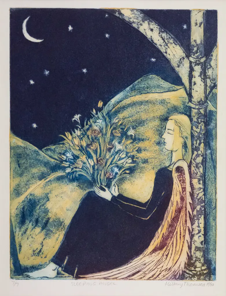 Hillary Thomson - framed ltd edition print 7/7 "Sleeping Angel" H-290 W-220 Image 1++