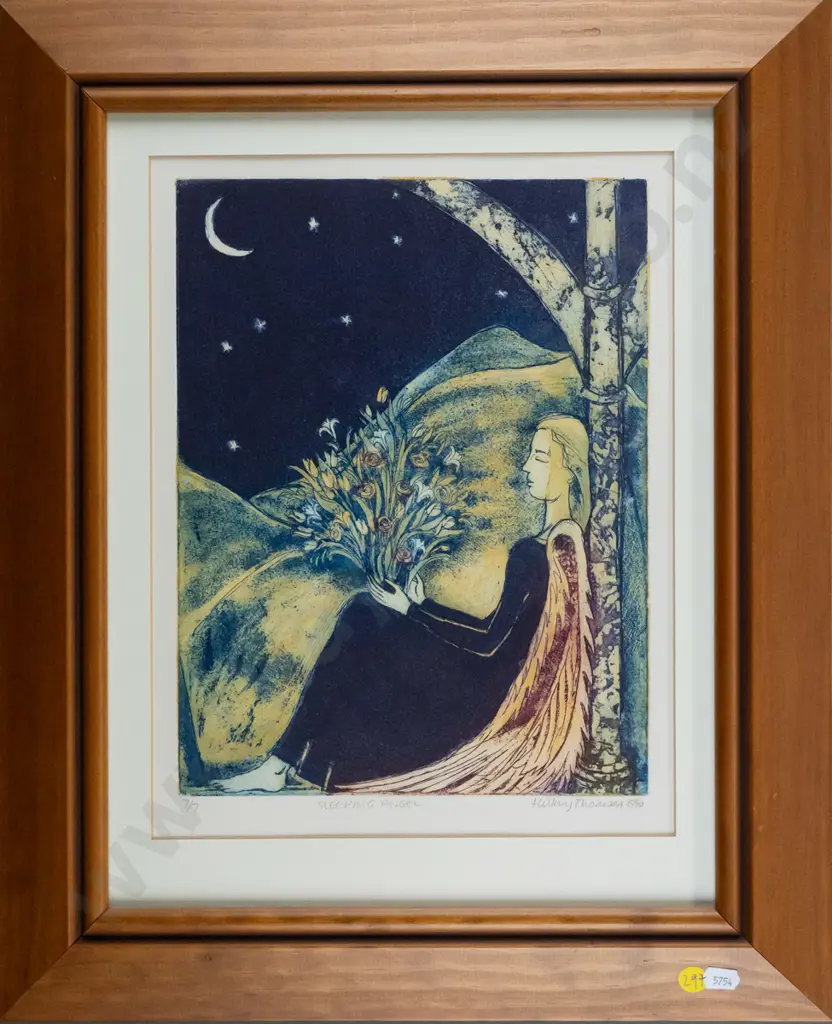 Hillary Thomson - framed ltd edition print 7/7 "Sleeping Angel" H-290 W-220 Image 1++