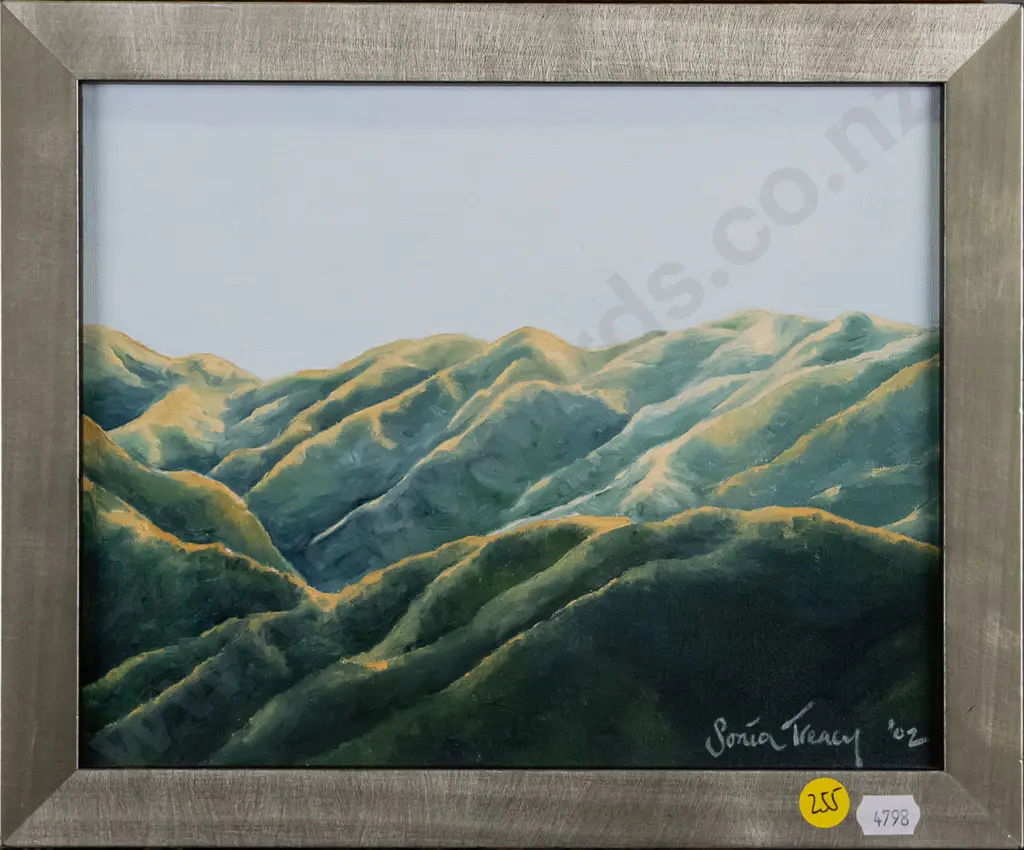 Sonia Treacy '02 - framed oil on canvas "Belmount Hills" (canvas is not tight) H-190 W-240 Image 1++