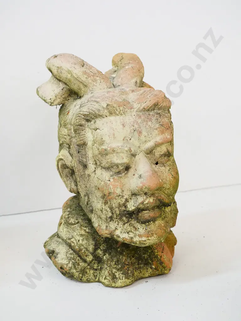 terracotta garden ornament - asian style head H-280 Image 1++