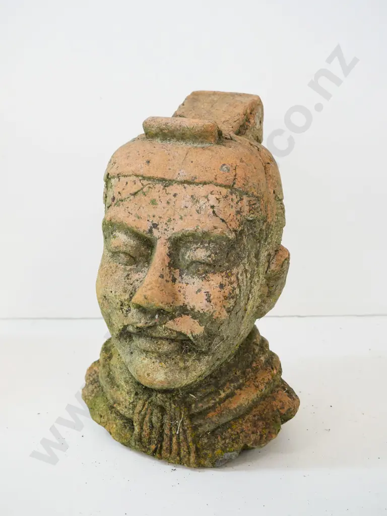 terracotta garden ornament - asian style head H-270 Image 1++