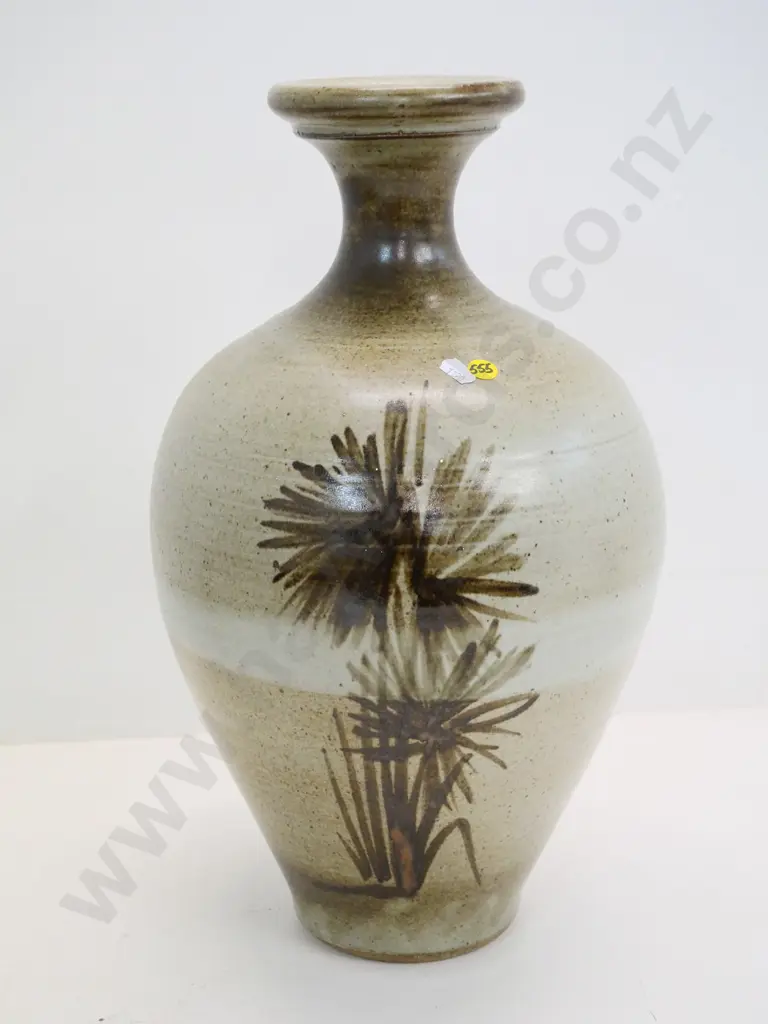 large studio pottery vase, unknown mark on base H-470 Image 1++