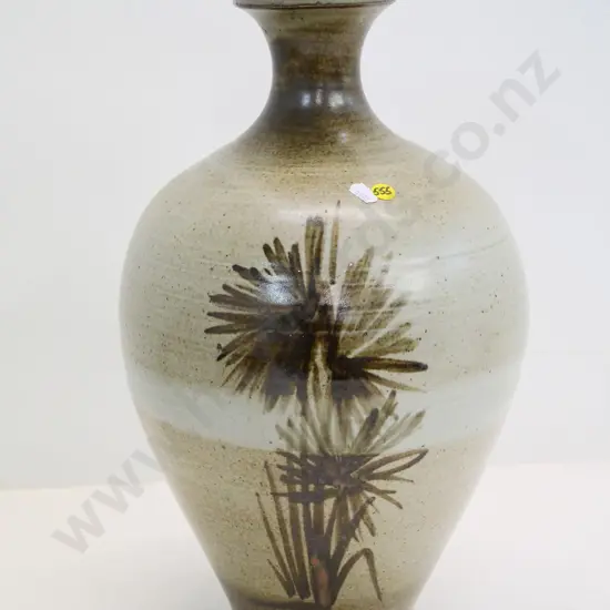 large studio pottery vase, unknown mark on base H-470