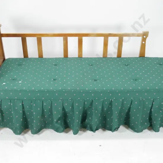 deco rimu daybed with upholstered squab, pleated valance - finish faded H830 L1800 D680