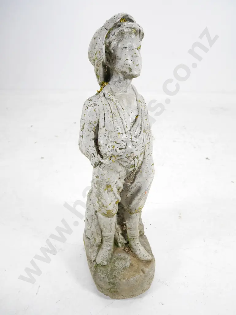 cast concrete 'Whistling Boy' garden ornament H-630 Image 1++