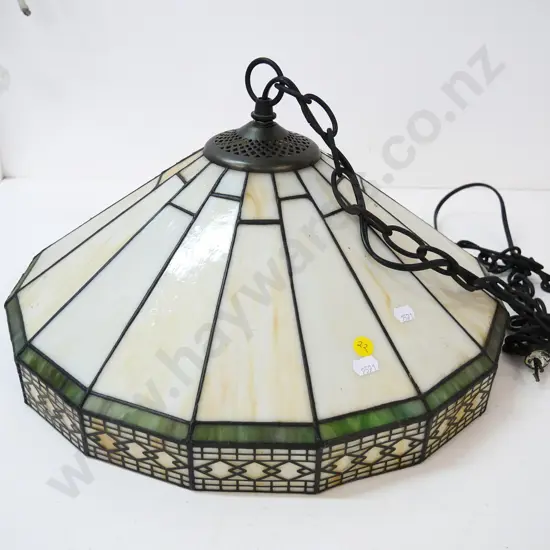 deco Tiffany style leadlight stained glass hanging light shade with hanging chain H-230 Diameter 400