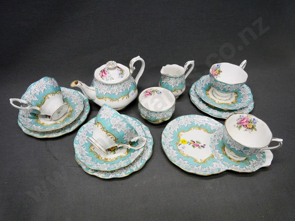 Royal Albert 'Enchantment' items - tea for two, tennis set, and trio Image 1++
