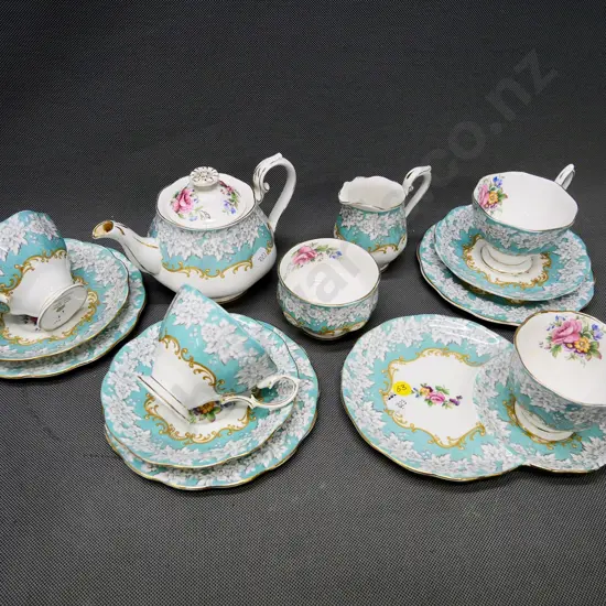 Royal Albert 'Enchantment' items - tea for two, tennis set, and trio