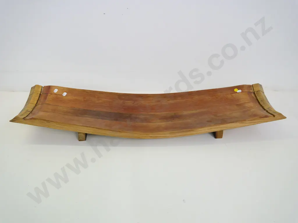 large footed wooden trough bowl H-110 L-930 W-260 Image 1++