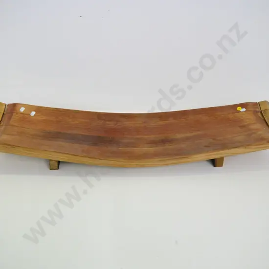 large footed wooden trough bowl H-110 L-930 W-260
