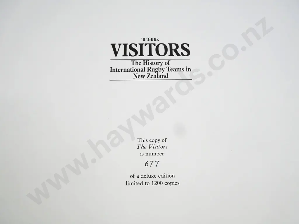 large cased book - The Visitors - International Rugby Teams in NZ - ltd. ed. of 1200, Moa Publishing 1990 Image 1++